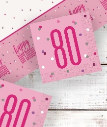 Pink Glitz 80th Birthday Party Supplies | Balloon | Decoration | Pack